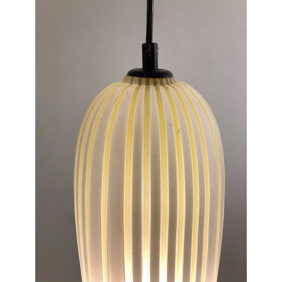 Image 1 of Hängeleuchte aus gelbem Glas, Italien 1960