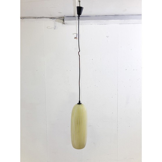 Image 1 of Hängeleuchte aus gelbem Glas, Italien 1960