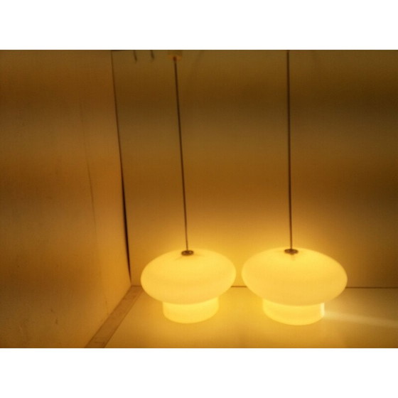 Image 1 of Verchromter Metallkronleuchter von Napako, Tschechoslowakei 1970