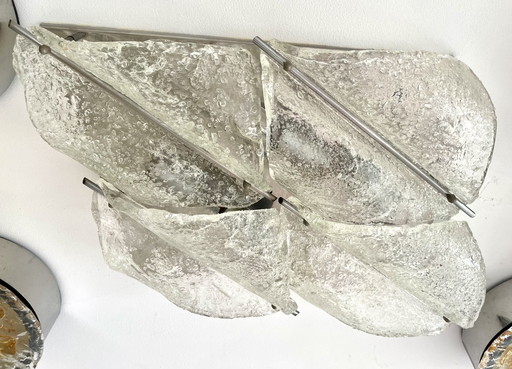 Zorro Quattro Große Wandleuchte Muranoglas mit Chrom , Italien 1970