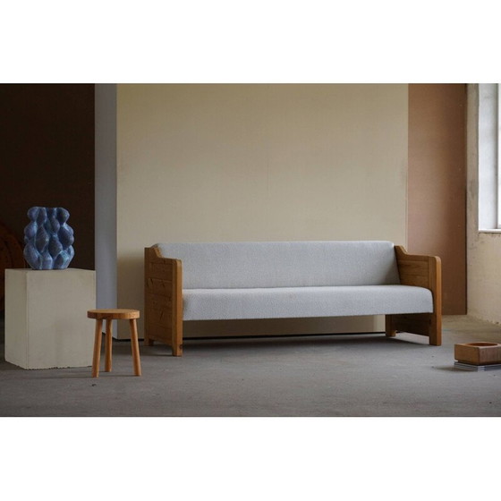 Image 1 of Mid Century dänisches Daybed aus massiver Kiefer und Wolle, 1980er Jahre