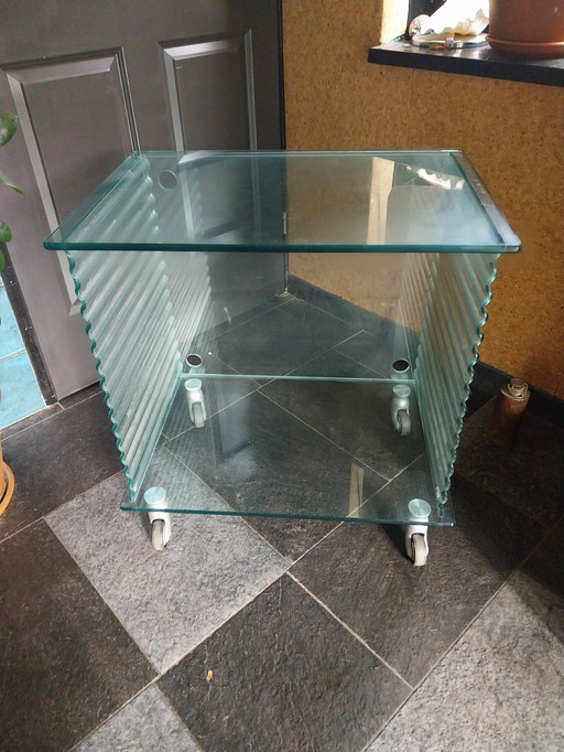 1 X Fiam Italien Glas Trolley von Ron Arad 1980'S