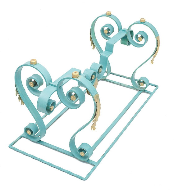 Image 1 of Niedriger Tisch Schmiedeeisen Und Marmor, 1950