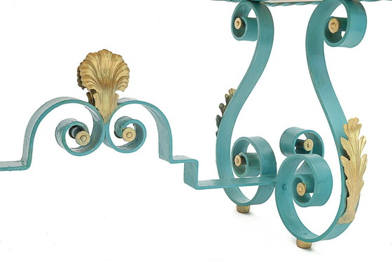 Image 1 of Niedriger Tisch Schmiedeeisen Und Marmor, 1950