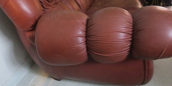 Image 1 of Italienisches voluminöses Leder 3-Sitzer Sofa nach Rino Maturi, 230 cm, 1970er Jahre
