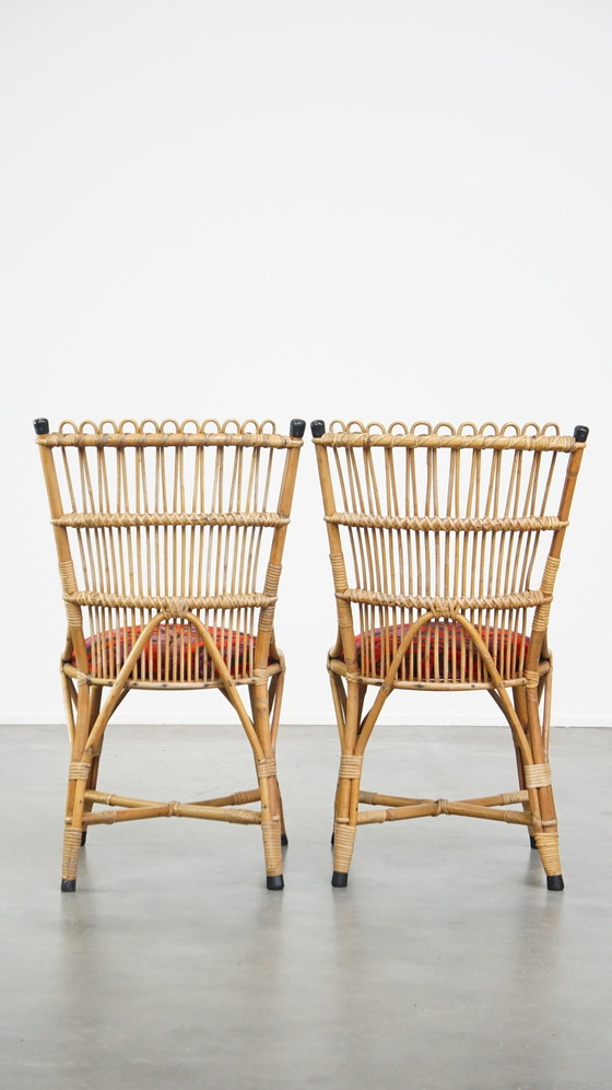Image 1 of 4 X Vintage Rattan Stuhl