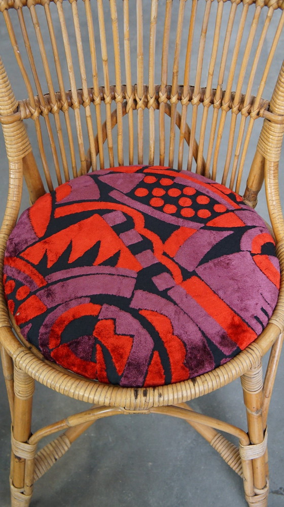 Image 1 of 4 X Vintage Rattan Stuhl