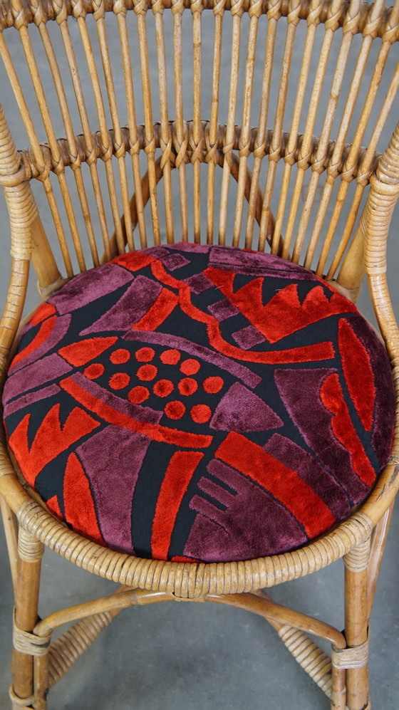 Image 1 of 4 X Vintage Rattan Stuhl