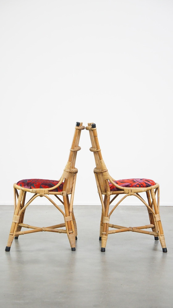 Image 1 of 4 X Vintage Rattan Stuhl