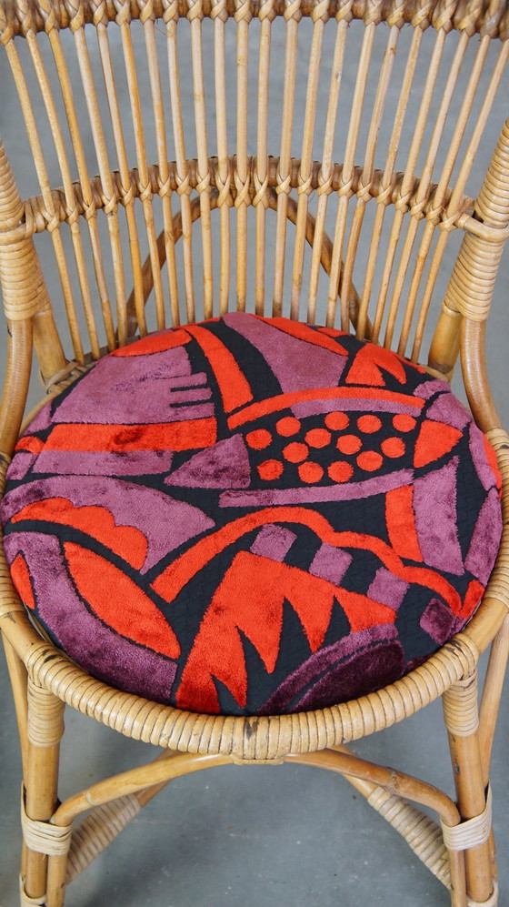 Image 1 of 4 X Vintage Rattan Stuhl