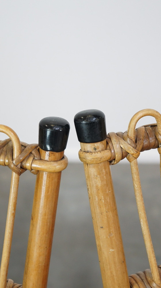 Image 1 of 4 X Vintage Rattan Stuhl