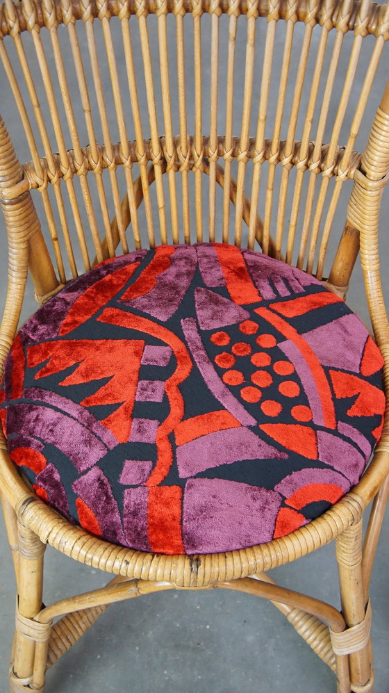 Image 1 of 4 X Vintage Rattan Stuhl