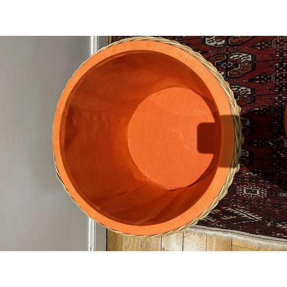 Image 1 of Vintage-Hocker aus geflochtenem Weidengeflecht, 1970