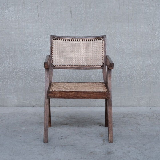 Image 1 of Vintage Pj-Si-S8-B Teakholz-Sessel von Pierre Jeanneret, Indien 1955er