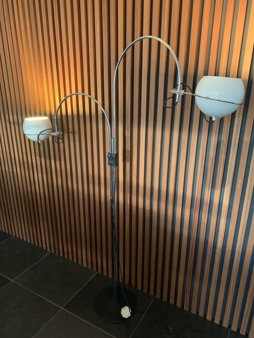 Vintage Gepo Doppelbogenlampe - Weiß