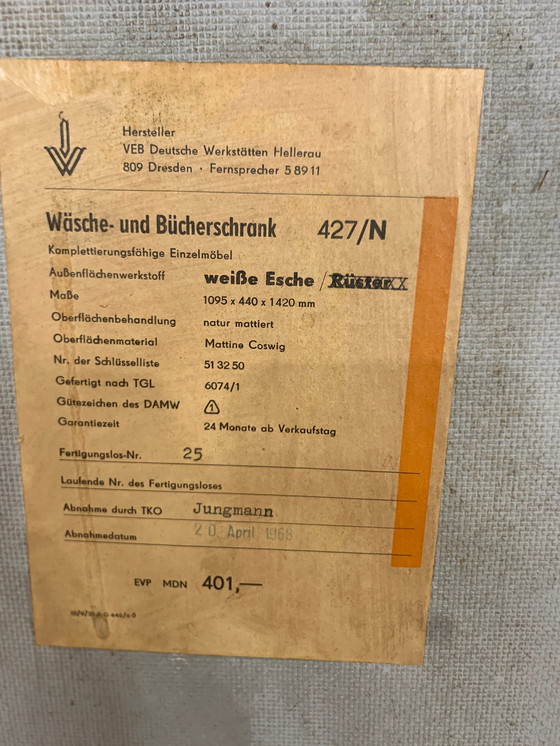 Image 1 of Mid century wäscheschrank schrank kleiderschrank serie 427/n