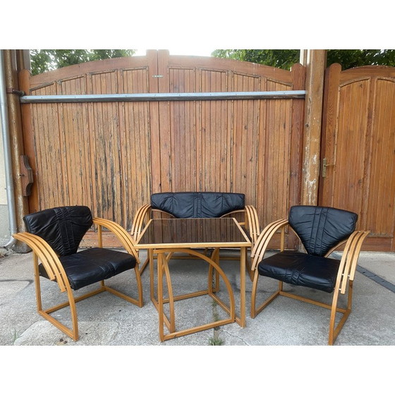 Image 1 of Mid Century Leder-Wohnzimmer-Set