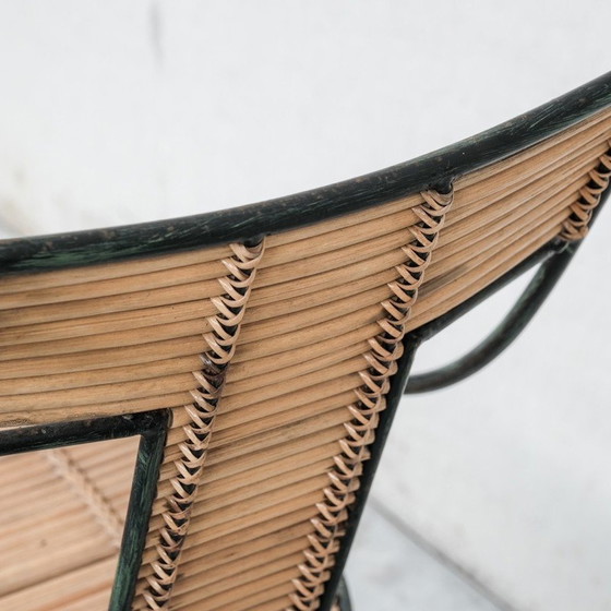 Image 1 of Satz von 8 Vintage-Esszimmerstühlen von Lysberg Hansen und Therp aus Eisen und Bambus, Dänemark 1970