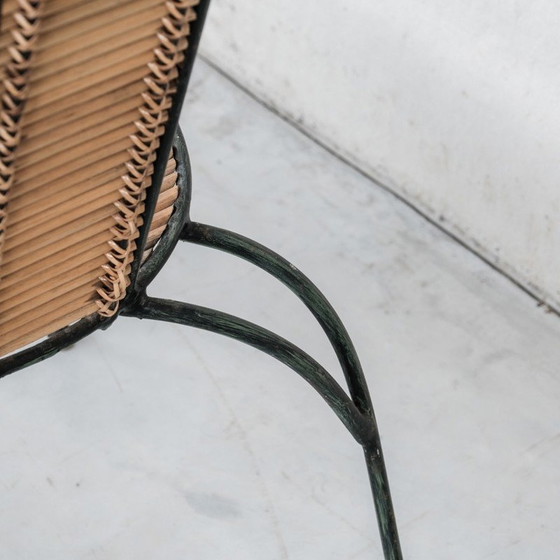 Image 1 of Satz von 8 Vintage-Esszimmerstühlen von Lysberg Hansen und Therp aus Eisen und Bambus, Dänemark 1970