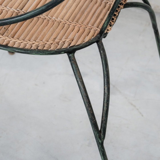 Image 1 of Satz von 8 Vintage-Esszimmerstühlen von Lysberg Hansen und Therp aus Eisen und Bambus, Dänemark 1970