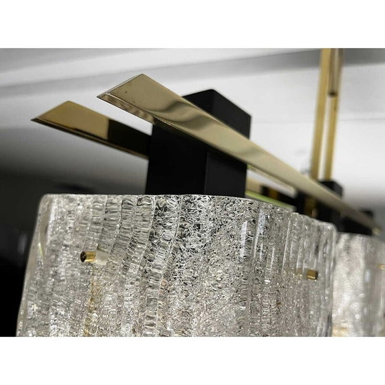 Image 1 of Vintage-Kronleuchter aus Messing, Metall und Glas für Arlus, 1960er Jahre