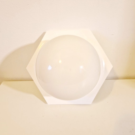 Massive Vintage Sechseck Plaffoniere Lampe Plaffoniere