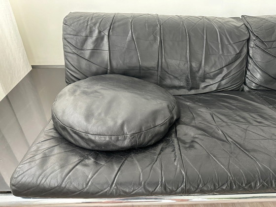 Image 1 of Harvink The Mission 3-Sitzer-Sofa aus schwarzem Leder