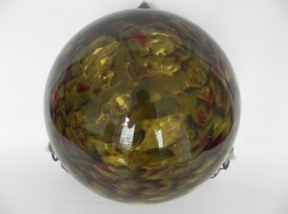 Image 1 of Vintage Hängelampe mit großer Glasschale mit Ketten