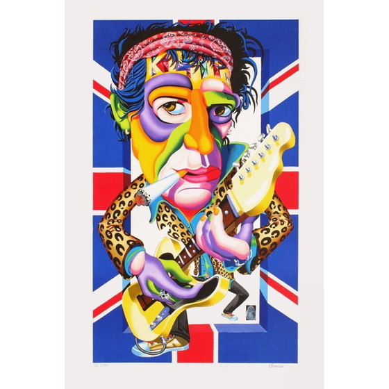 Image 1 of Klassische Lithografie auf Keith Richards Papier von Didier Chamizo, 2008