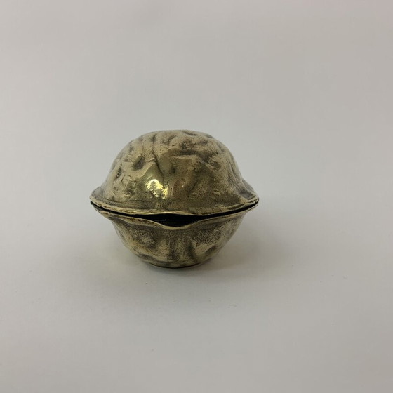 Image 1 of Vintage Nussknacker aus Messing in Walnussform, 1970er Jahre