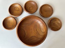 Erdnuss-Set aus Teakholz 70s