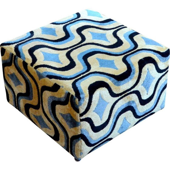 Image 1 of Italienischer Samt-Pouffe, 1970