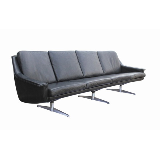 Image 1 of Vintage Ledersofa 4-Sitzer, 1960er Jahre