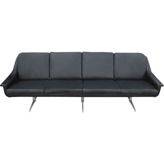 Image 1 of Vintage Ledersofa 4-Sitzer, 1960er Jahre