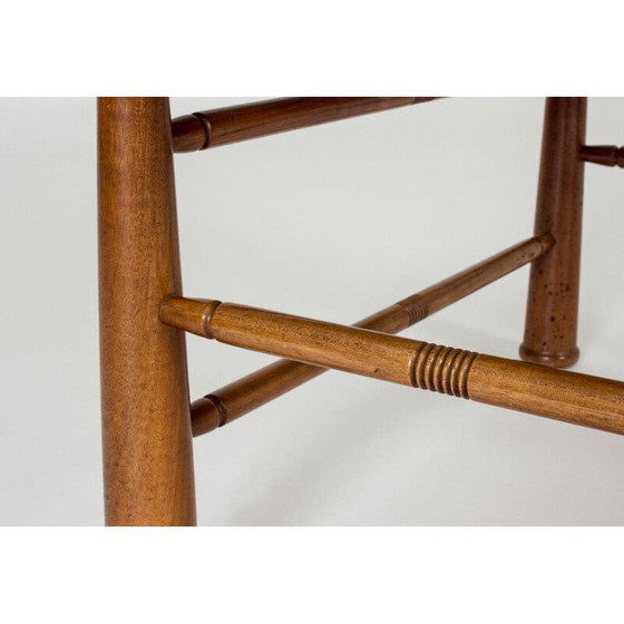 Image 1 of Vintage-Hocker aus Leder und Mahagoni, Modell 972 von Josef Frank, 1941