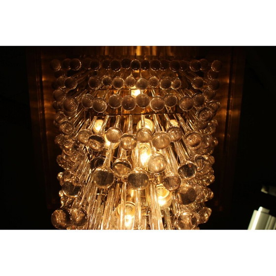 Image 1 of Vintage Glas und Messing Kronleuchter Italien 1970er