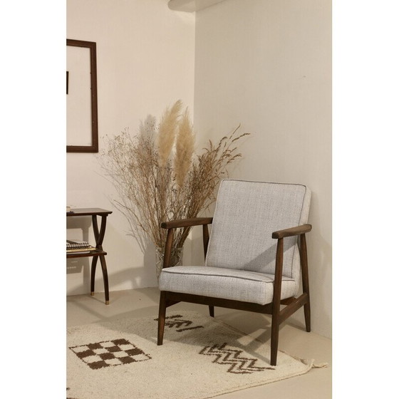 Image 1 of 300-190 Vintage-Sessel aus meliertem Stoff und Holz von Henryk Lis, 1970