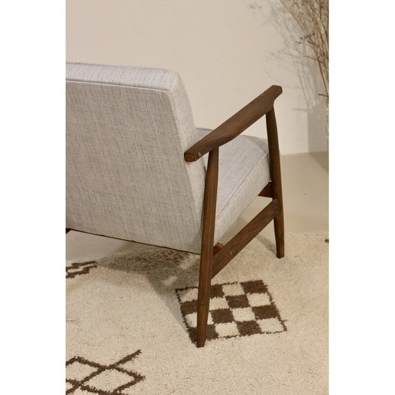 Image 1 of 300-190 Vintage-Sessel aus meliertem Stoff und Holz von Henryk Lis, 1970