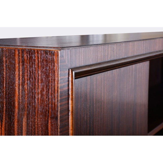 Image 1 of Vintage Art Deco Eiche und Makassar Bücherregal, Frankreich 1930