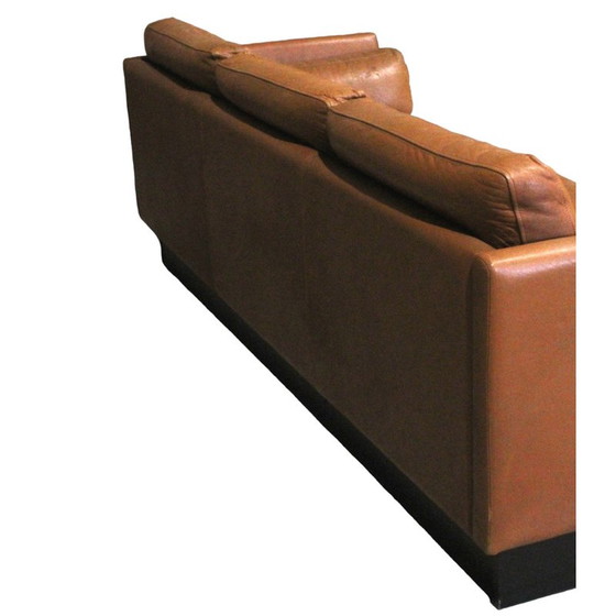Image 1 of Skandinavisches asymmetrisches Vintage-Sofa aus braunem Leder