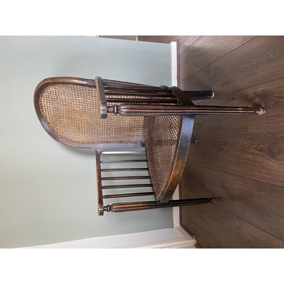 Image 1 of Vintage Holz und Rattan Sessel Art Deco 1920s