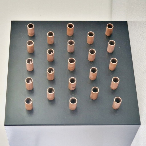 Vintage C1516 Wandleuchte aus Metall in Hell-Dunkel-Optik für Raak, 1960