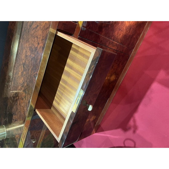 Image 1 of Vintage-Anrichte aus Messing und Vergrößerungsglas von Jean-Claude Mahay, 1970