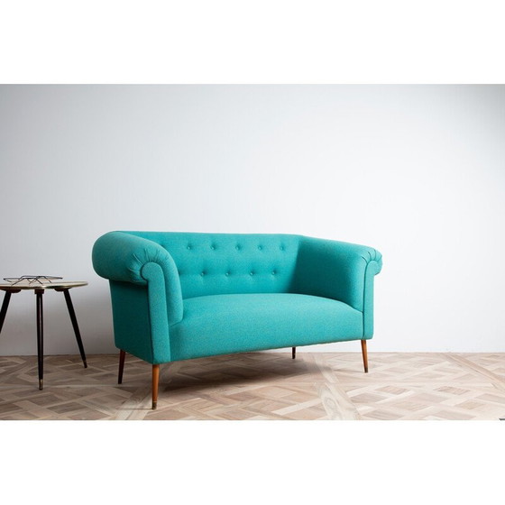 Image 1 of Grünes Sofa aus Wolle und Buche - 1930er Jahre