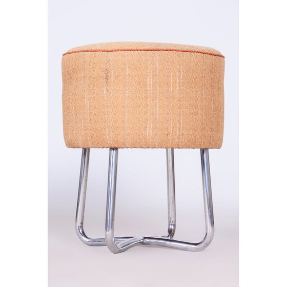 Image 1 of Vintage Bauhaus Hocker aus Chromstahl, Tschechoslowakei 1930