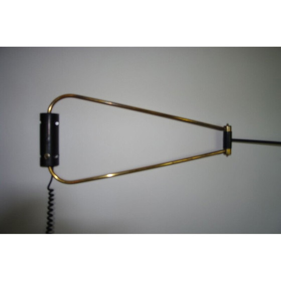 Image 1 of Doppelarmige Vintage-Wandleuchte von Robert Mathieu - 1950