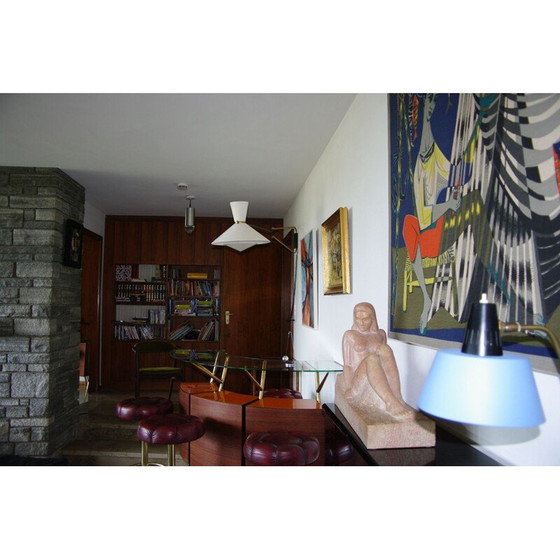 Image 1 of Doppelarmige Vintage-Wandleuchte von Robert Mathieu - 1950