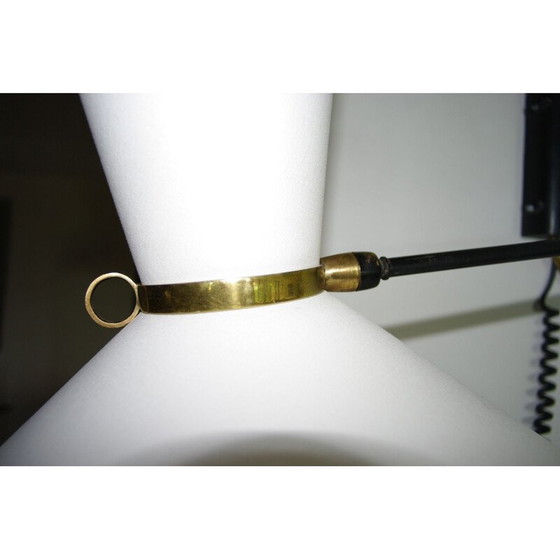 Image 1 of Doppelarmige Vintage-Wandleuchte von Robert Mathieu - 1950