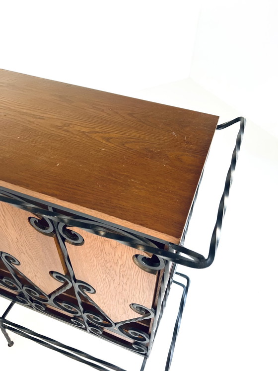 Image 1 of Vintage Bar aus Gusseisen und Holz '70er Jahre