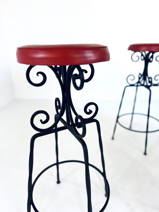 Image 1 of Vintage Bar aus Gusseisen und Holz '70er Jahre